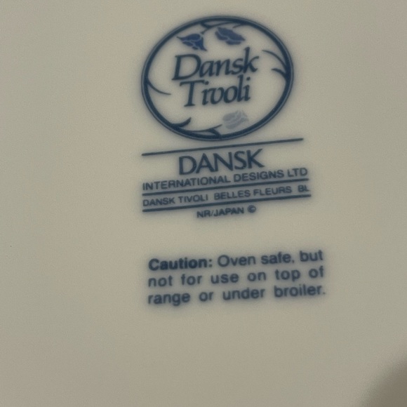 DANSK Tivoli “Belles Fleurs” BLUE Round Soufflé Casserole Baking Dish 8.25” RARE - Picture 4 of 9